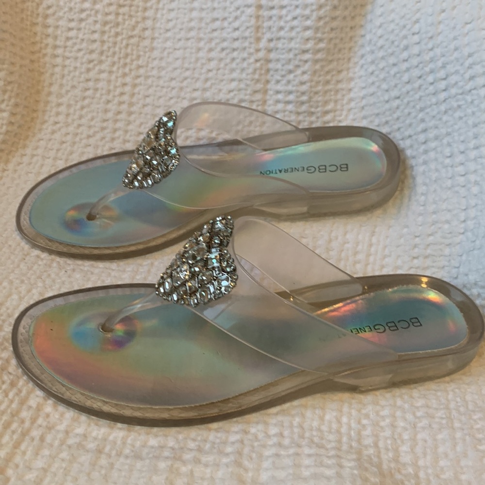 BCBGeneration Acrylic Rhinestone Sandals - 8 - Picture 2 of 6